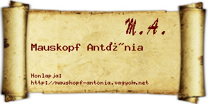 Mauskopf Antónia névjegykártya